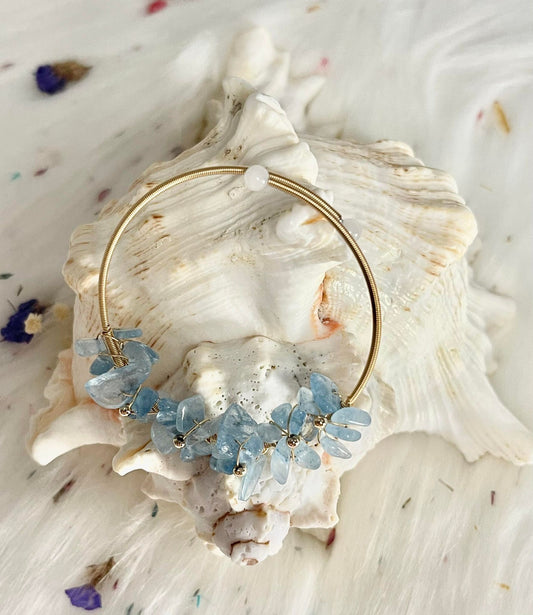 Aquamarine Chips Bangle