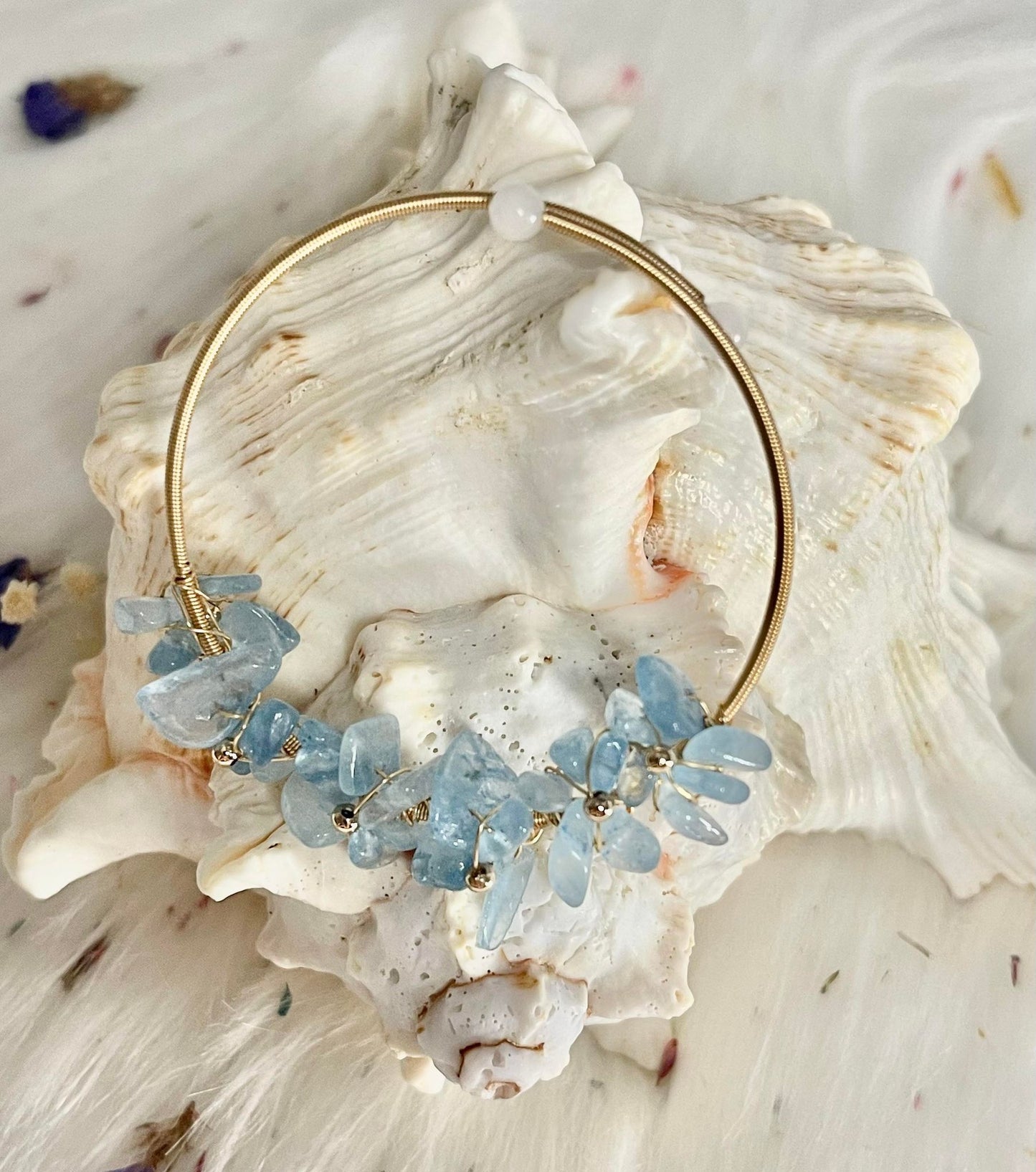 Aquamarine Chips Bangle