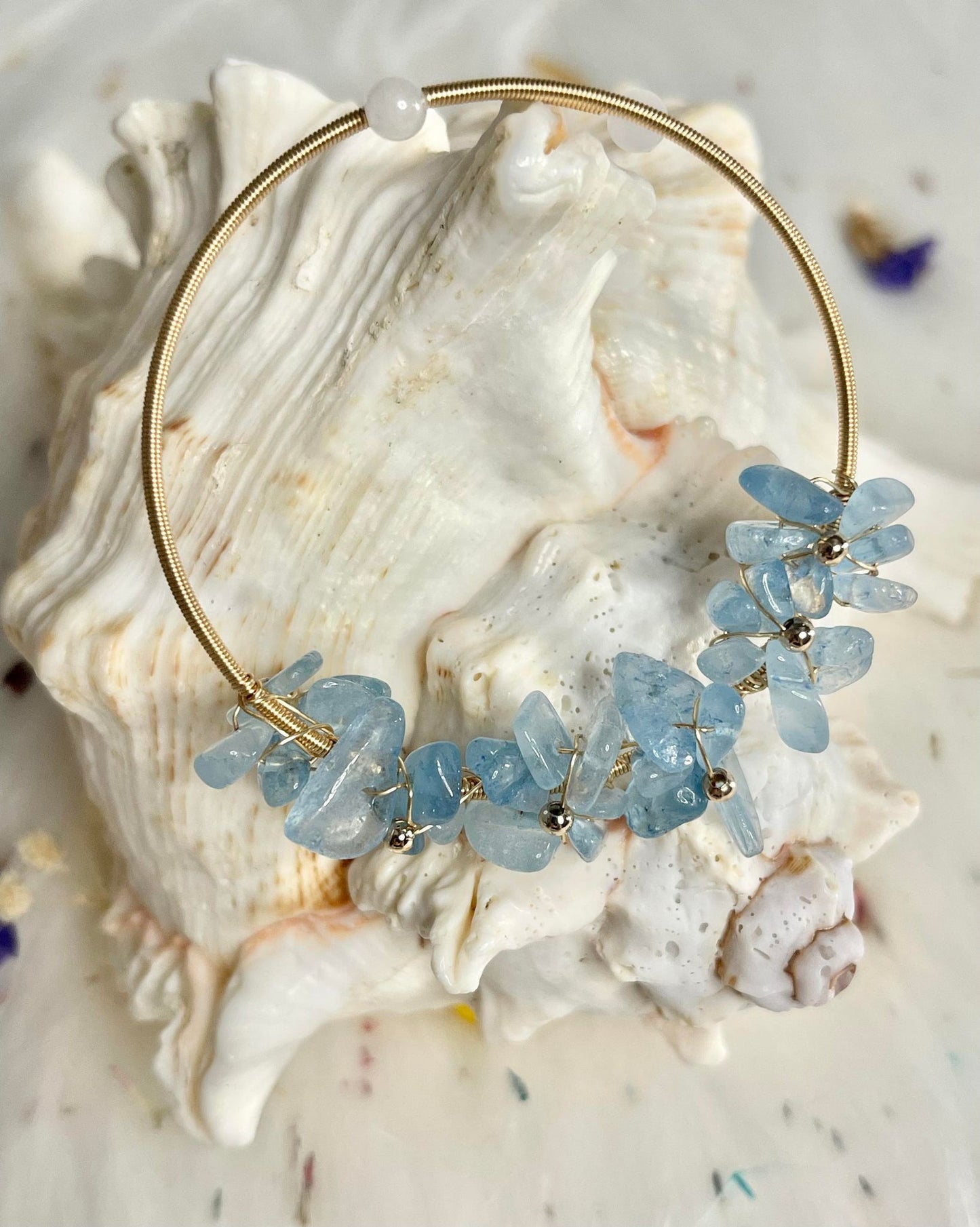 Aquamarine Chips Bangle