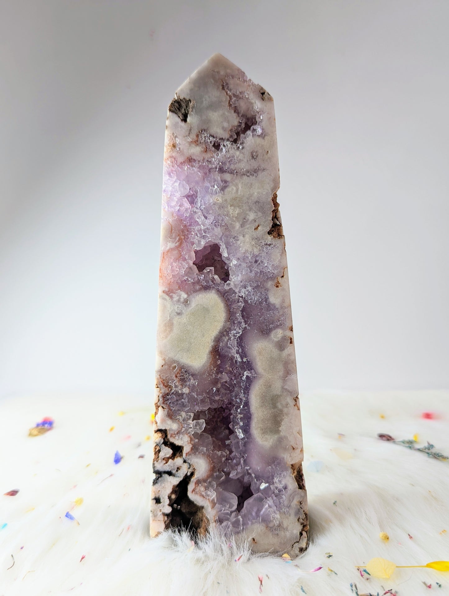 Purple Flower Agate Tower