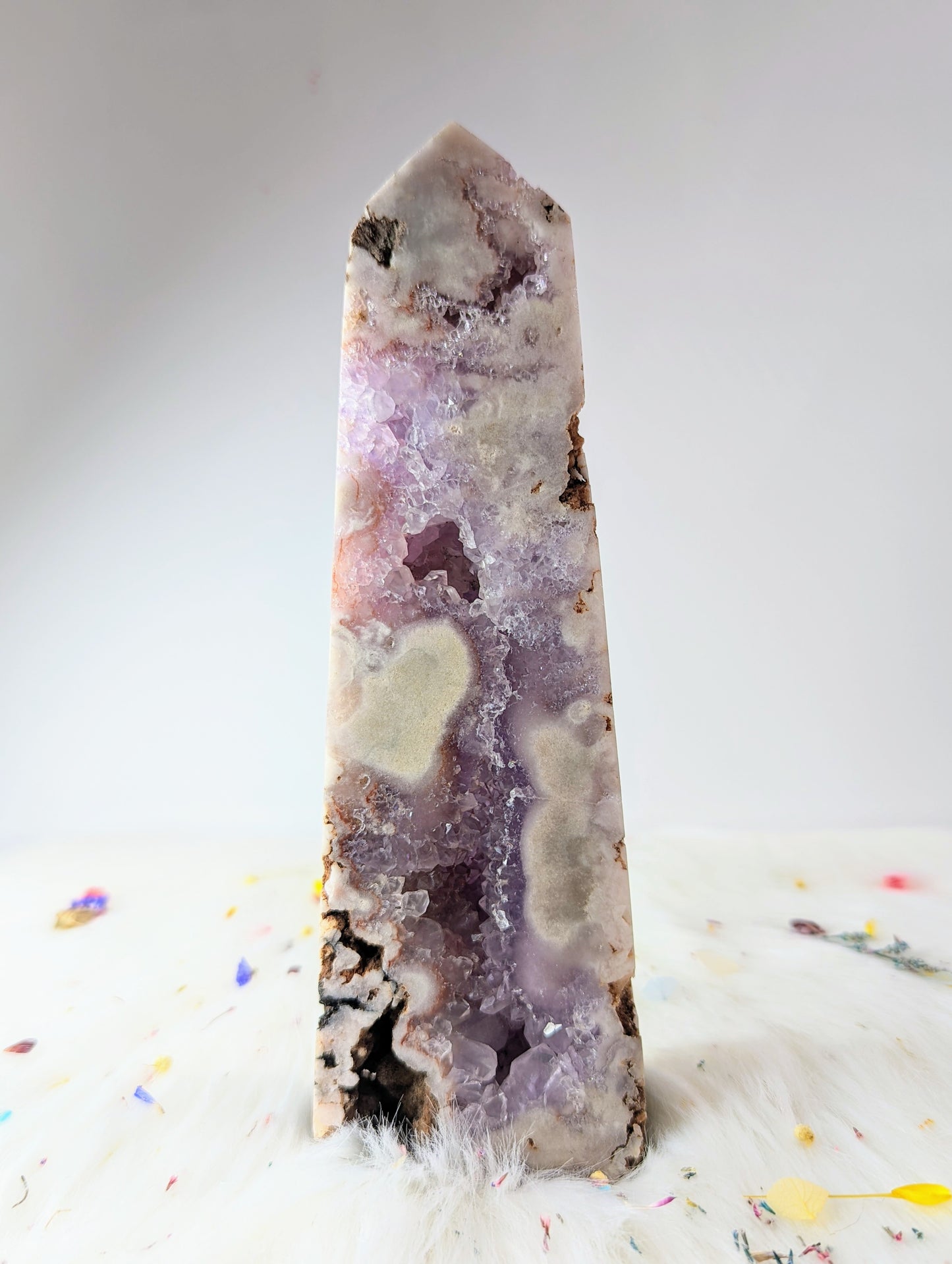 Purple Flower Agate Tower