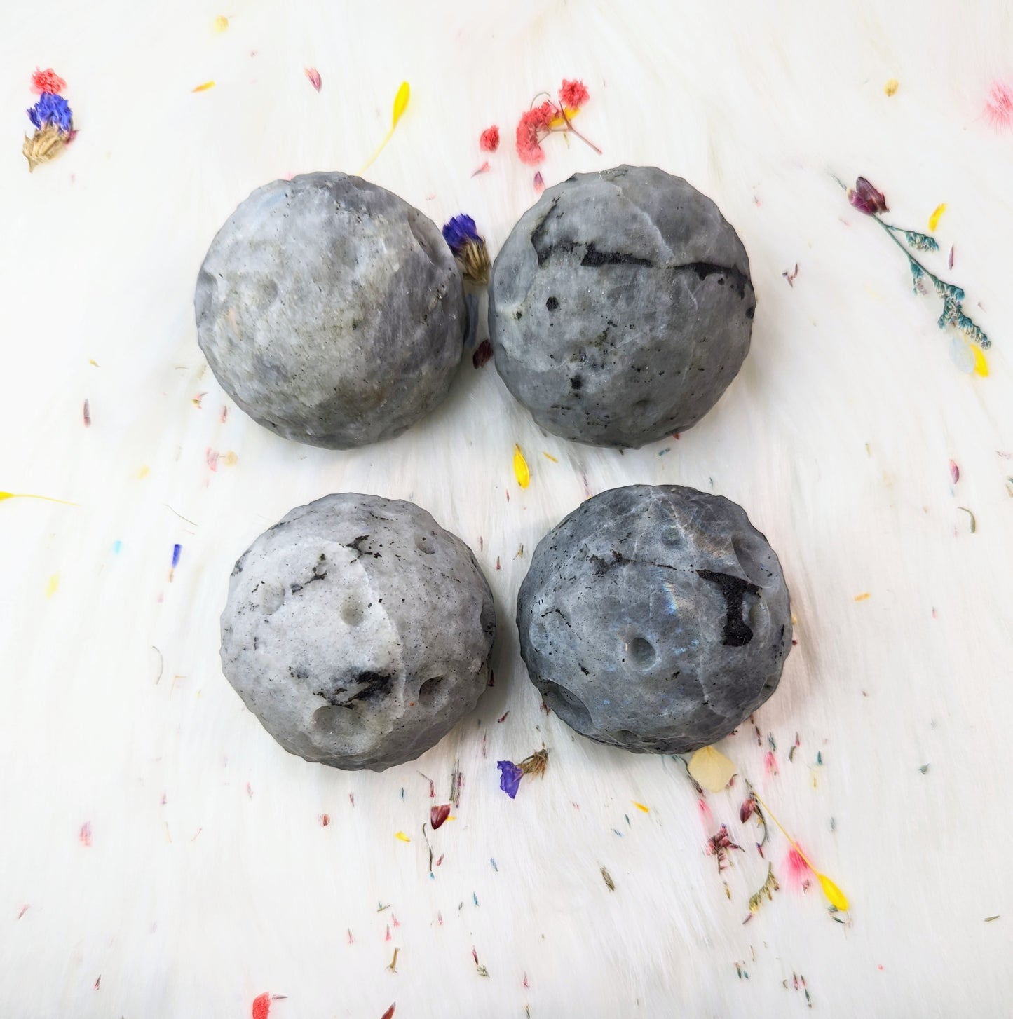 Labradorite Moon Carvings